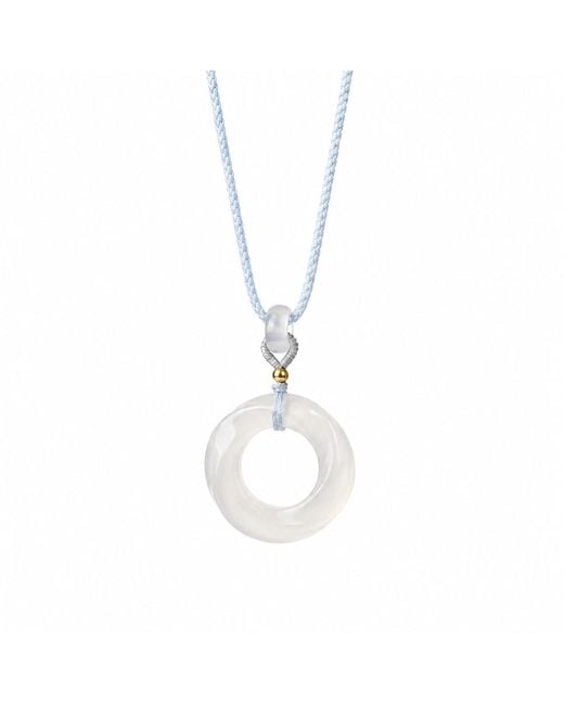 Ormiro Metallic Mobius Forever Loop Chalcedony Necklace