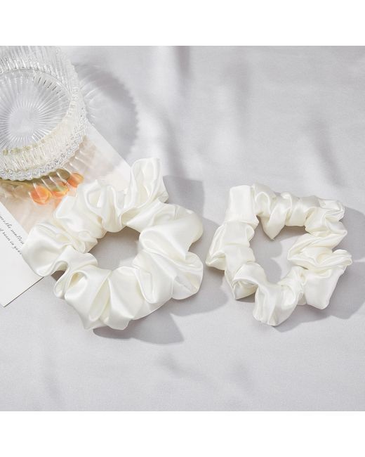 Soft Strokes Silk Black Set Of Four Pure Mulberry Silk Scrunchies