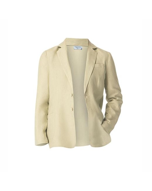 Haris Cotton Natural Neutrals Solid Lapel Neck Linen Blazer Latte for men