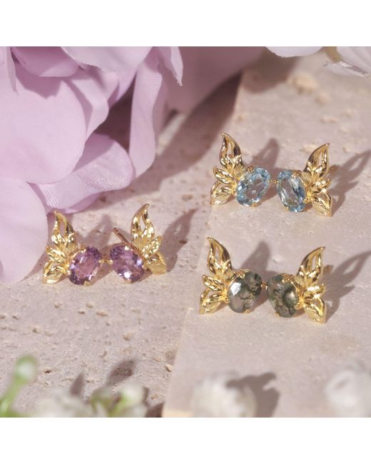 Azura Jewelry New York Pink Sylphae Fairie Amethyst Earrings Vermeil