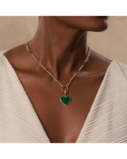 Karma and Luck Green Blossoming Soul Malachite Heart Charm