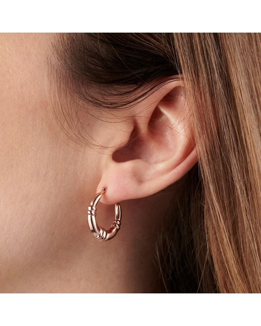 Posh Totty Designs Metallic Sterling Silver Creole Hoop Earrings