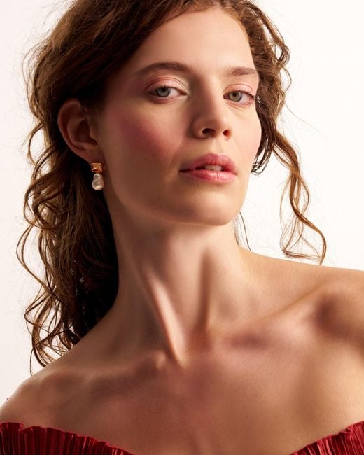 Kybele Studio Metallic Bloom Drop Earrings