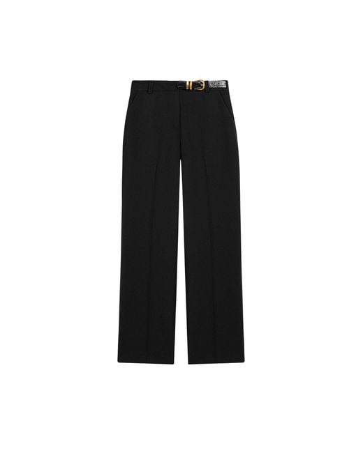 Nocturne Black Belted Straight-Leg Trousers