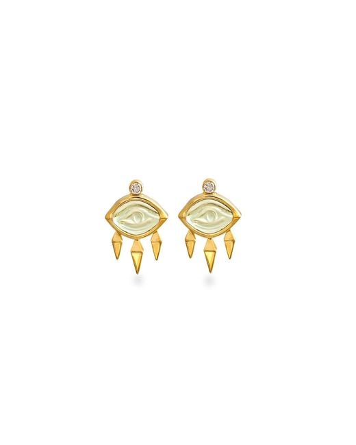 Myrto Katramadou Jewellery Metallic Aegean Eye – Amethyst Earrings