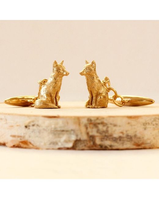 Lee Renee Metallic Fox Cufflinks – Sitting for men