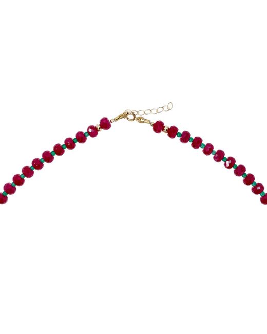 Bombyx House Red Jumbo Ruby Agate Alternating Necklace