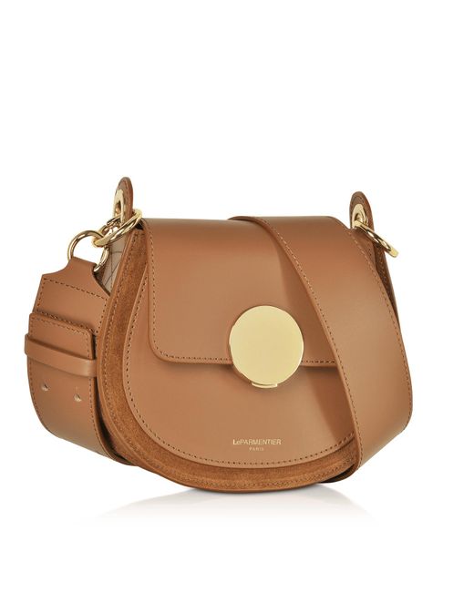 Le Parmentier Brown Yucca Suede & Leather Shoulder Bag