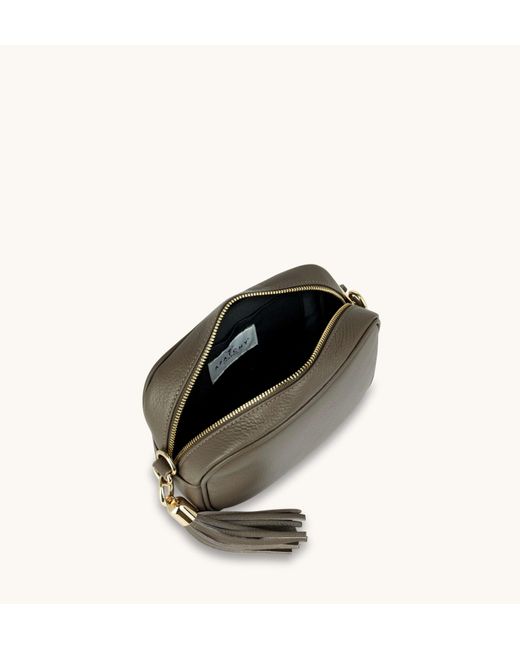 Apatchy London Gray The Tassel Latte Leather Crossbody Bag
