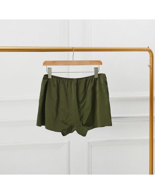 Soft Strokes Silk Green Deep Pure Mulberry Silk Trunks for men