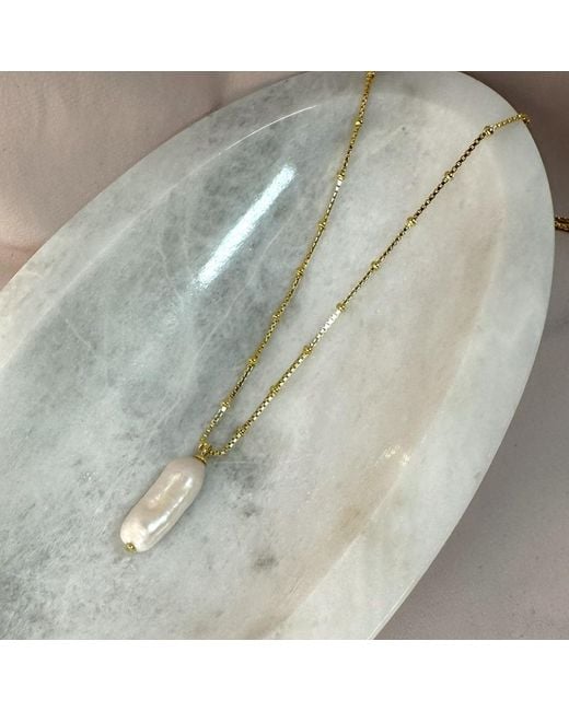 Clemence Wren Metallic Baroque Freshwater Pearl Necklace