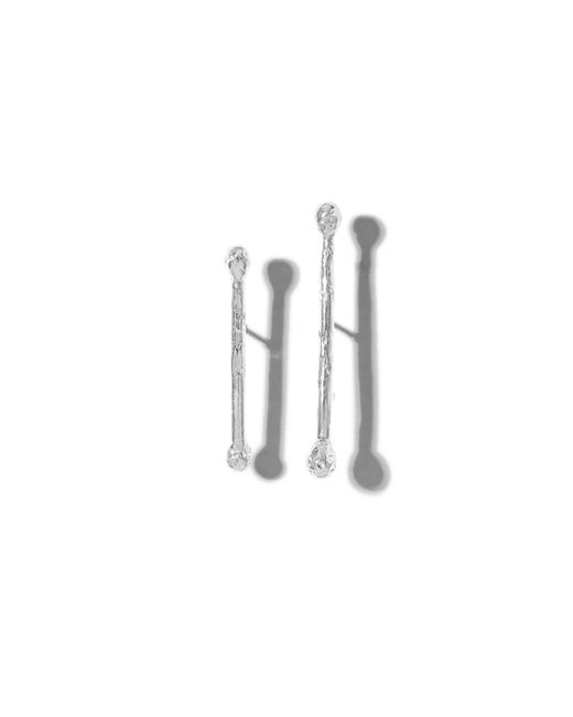 Jaredjamin White Stix Post Earrings
