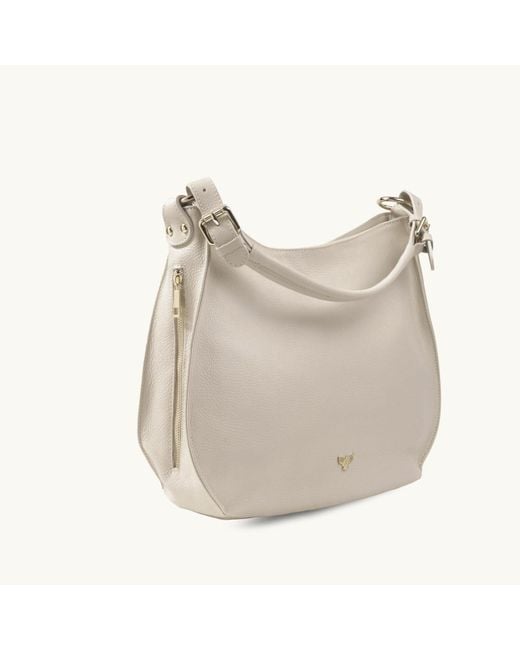 Apatchy London White Neutrals The Harriet Stone Leather Bag