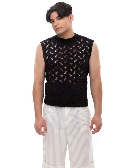 Maison Bogomil Black Raw Line – Sleeveless Top for men