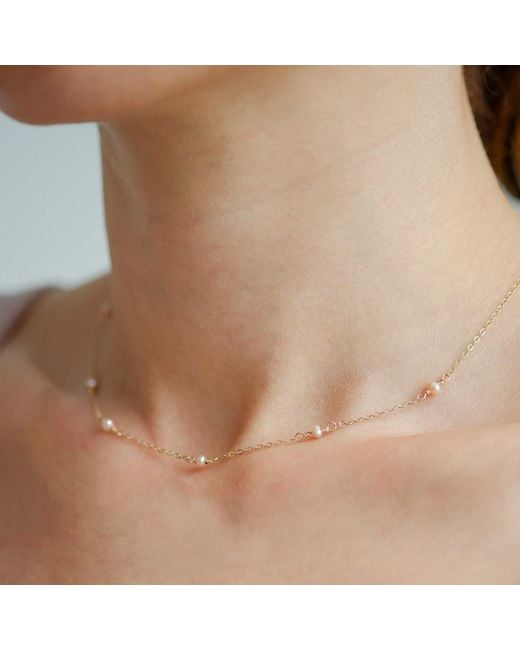 Inari Jewellery Metallic Tinsel Necklace Freshwater Pearls