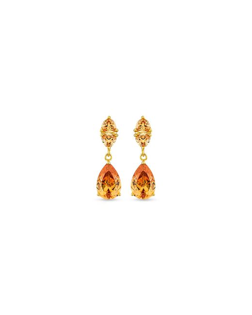 SALLY SKOUFIS Metallic Temptation Earrings With Made Champagne Cz Diamond Stimulant