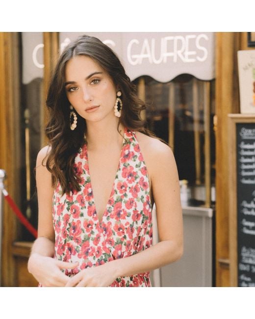 Palingénésie Red Caroline Floral Dress
