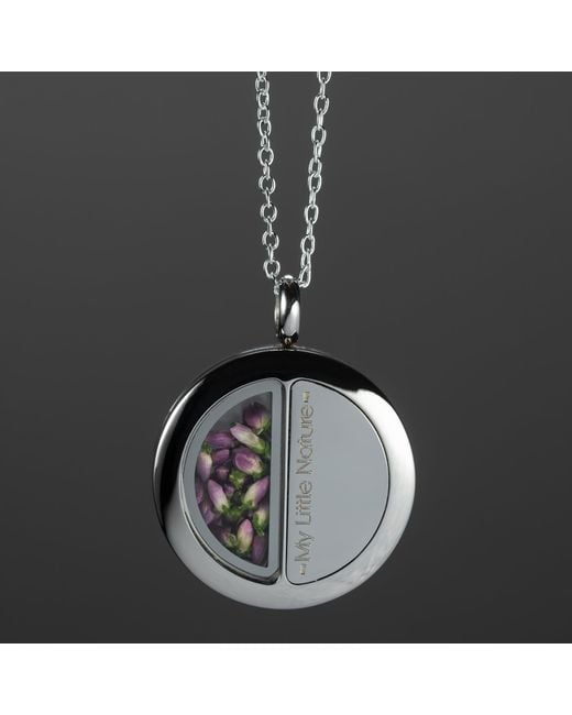 My Little Nature Metallic Necklace With Natural Scottish Heather Flowers