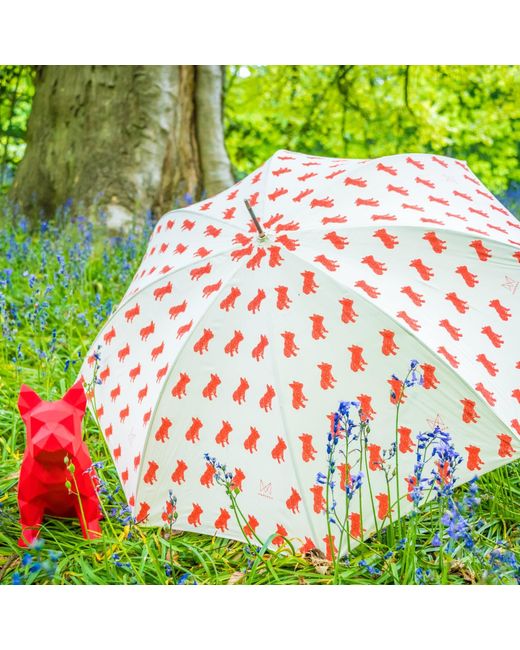 Marokka Design Red French Bulldog Geometric Style Umbrella