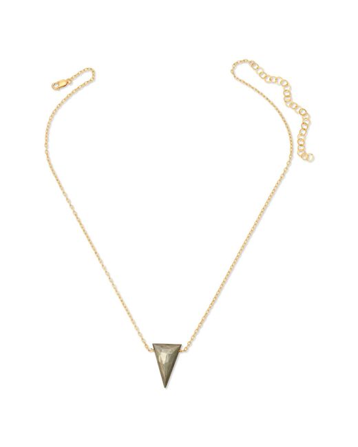 Heather Hawkins Jewelry Metallic True Love Waits Elongated Triangle Semi-Precious Gemstone Necklace