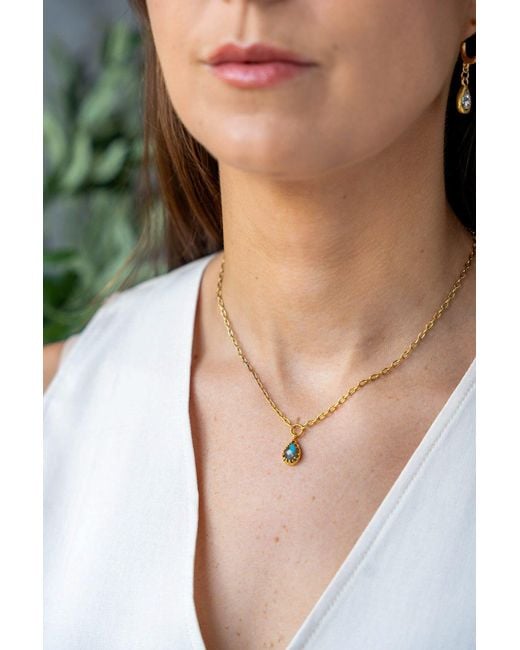 Loni Paul Jewelry Metallic Labradorite Prong Pendant Necklace