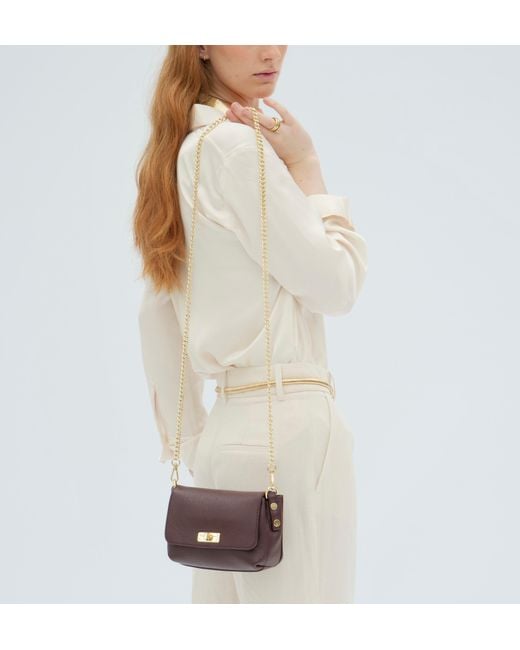 Apatchy London Purple The Maisie Mini Burgundy Leather Bag