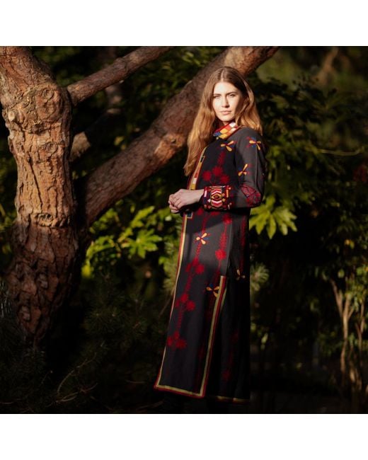Antra Designs Black The Ebony Aztec Coat