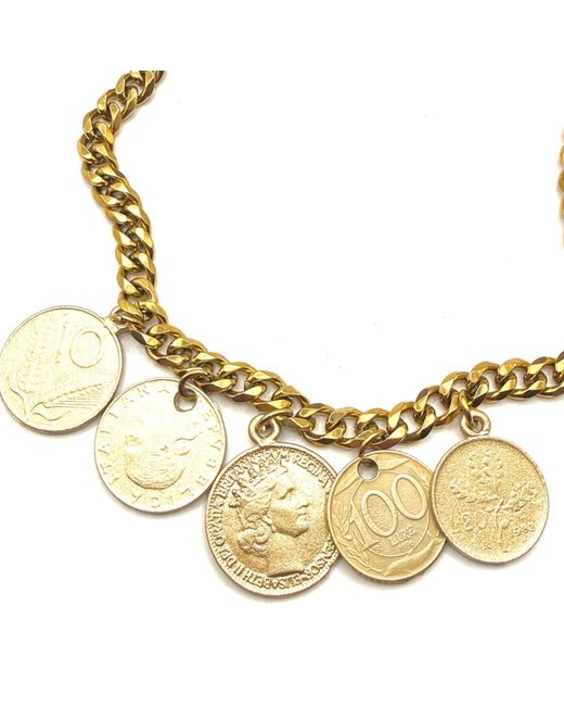 Achala Handcrafted Metallic Vintage Coin Chain Necklace