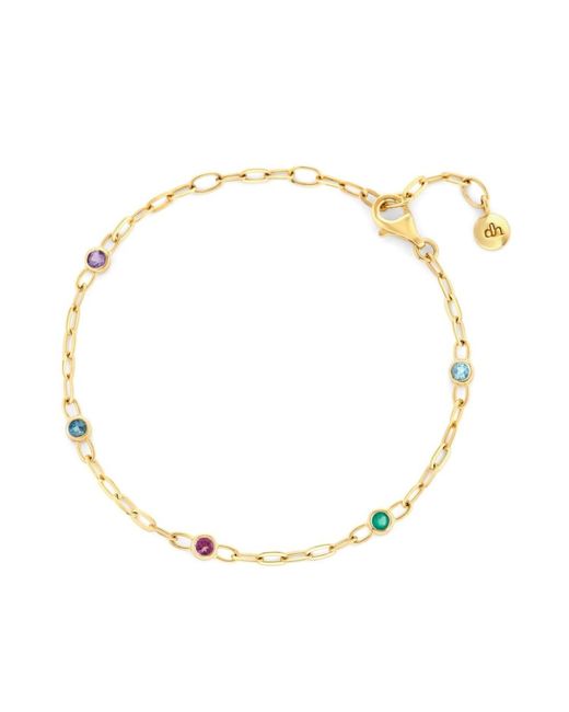 Dinny Hall Metallic Gemstone Paperclip Chain Bracelet