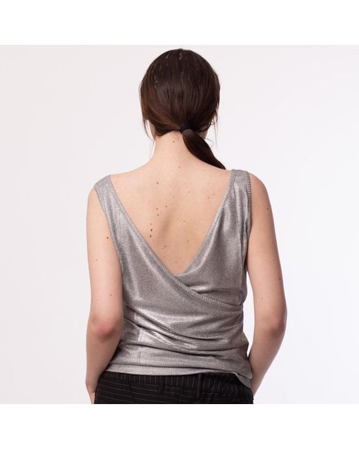 Silvia Serban Gray Reversible Jersey Top