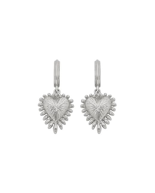 Zoe & Morgan White Mini Heart Rays Earrings