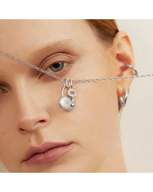 Cote Cache Metallic Côtê Caché Lock & Key Chain Necklace