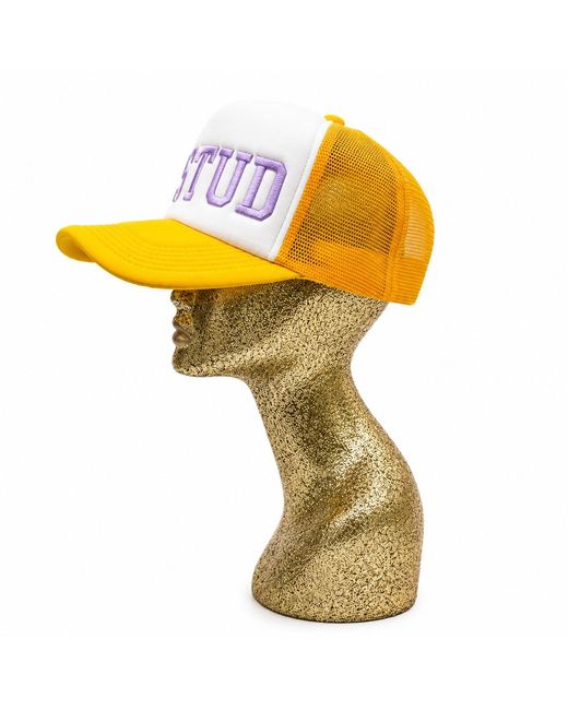 Julia Clancey Yellow Stud Lilac Trucker Cap for men