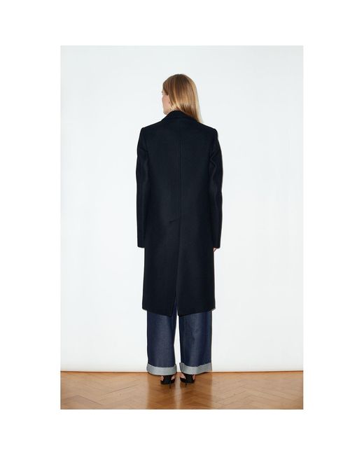 Hegarty Black Double Breasted Cashmere And Wool Overcoat