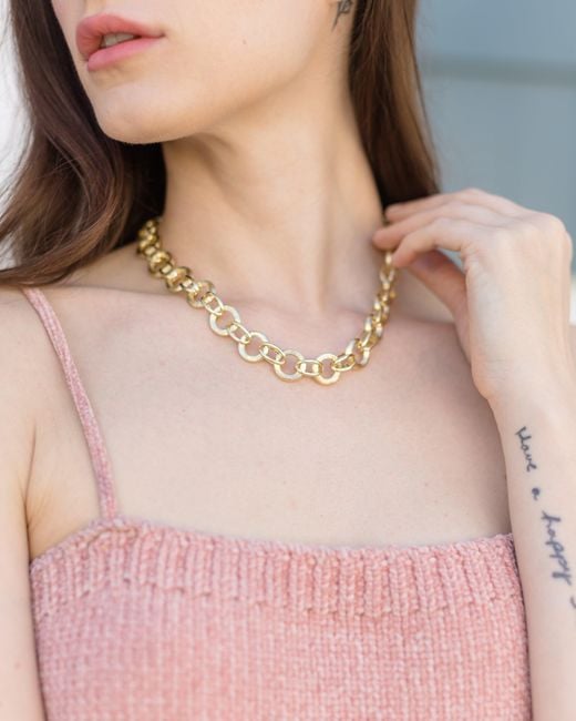 Adriana Pappas Designs Metallic Golden Circles Necklace