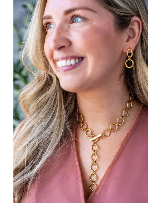 Loni Paul Jewelry Metallic Sculpted Circle Necklace