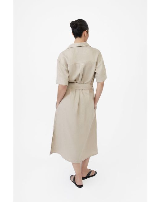 Dāl the Label Black Linen Midi Shirtdress
