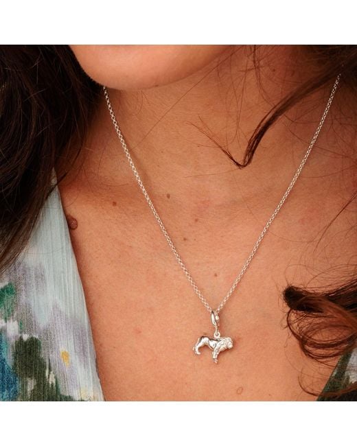 Lily Charmed Metallic Sterling Lion Charm Necklace