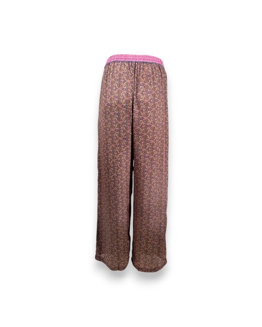 Monzlapur New York Brown Rose Paisley Motif Pant With Stripe