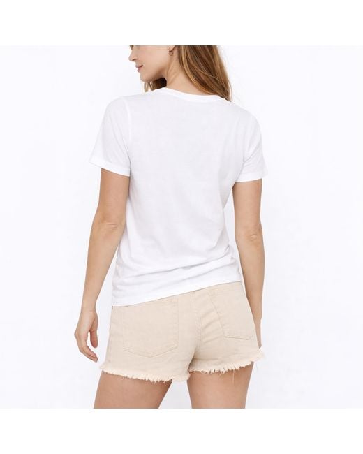 NOEND White Supima Cotton Plunge V-Neck Tee