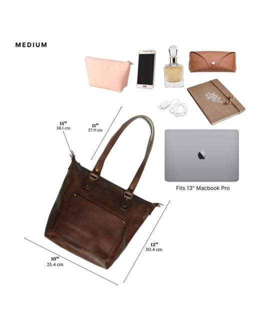 Hides Leather Co. Brown Handmade Large Leather Tote Shoulder Bag
