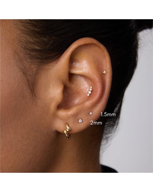 Vanhi Metallic 14K Solid Lab-Grown Diamond Prong Set Flat Back Stud