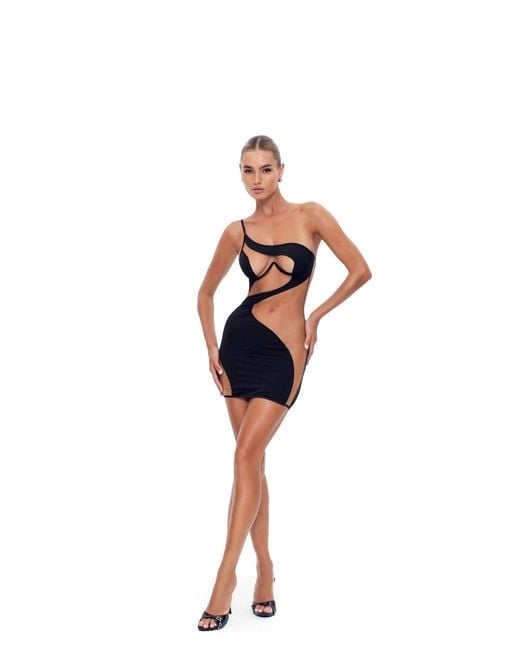 GOD SAVES QUEENS Black Carmen Dress Nude