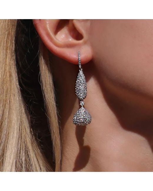 Mineralgems•Studio White Dangling Earrings With All Over Zirconia