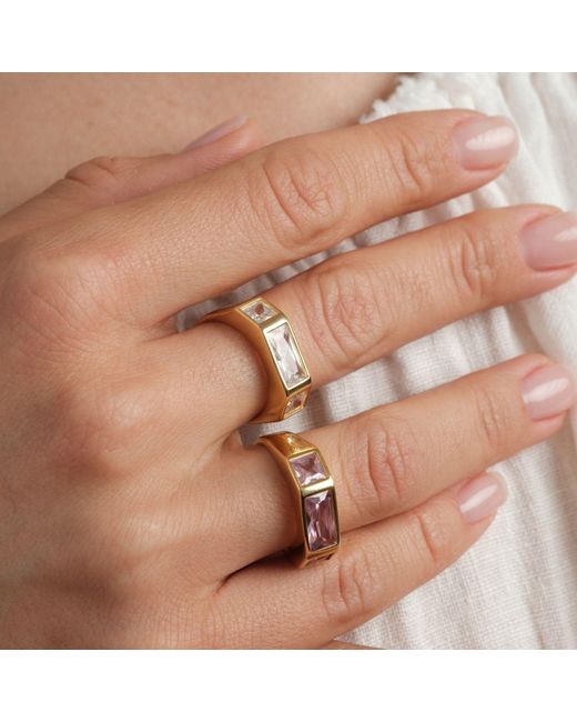 LINYA JEWELLERY Metallic Vega Crystal Stone Ring