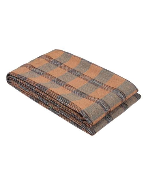 Heritagemoda Gray Neutrals Tan Handwoven Tartan Plaid Scarf for men