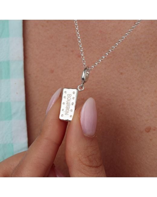 Lily Charmed Metallic Sterling Bourbon Biscuit Charm Necklace