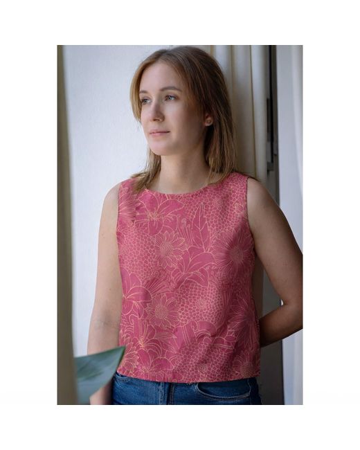 Stovaria Pink Floral Sleeveless Top