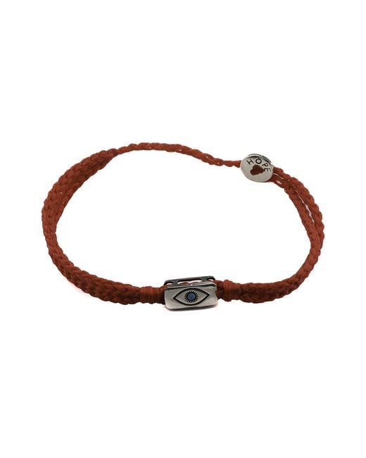 Ebru Jewelry Brown Sterling Evil Eye Charm Rope Hope Bracelet for men