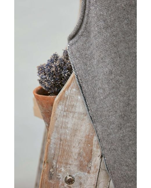 Paul James Knitwear Gray Neutrals Lambswool Larkspur Knitted Gilet